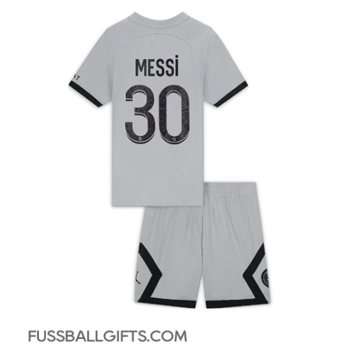 Paris Saint-Germain Lionel Messi #30 Fußballbekleidung Auswärtstrikot Kinder 2022-23 Kurzarm (+ kurze hosen)
